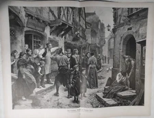 Eine Verhaftung, by Benjamin Vautier -- 1882 - 22 x 16 inches original