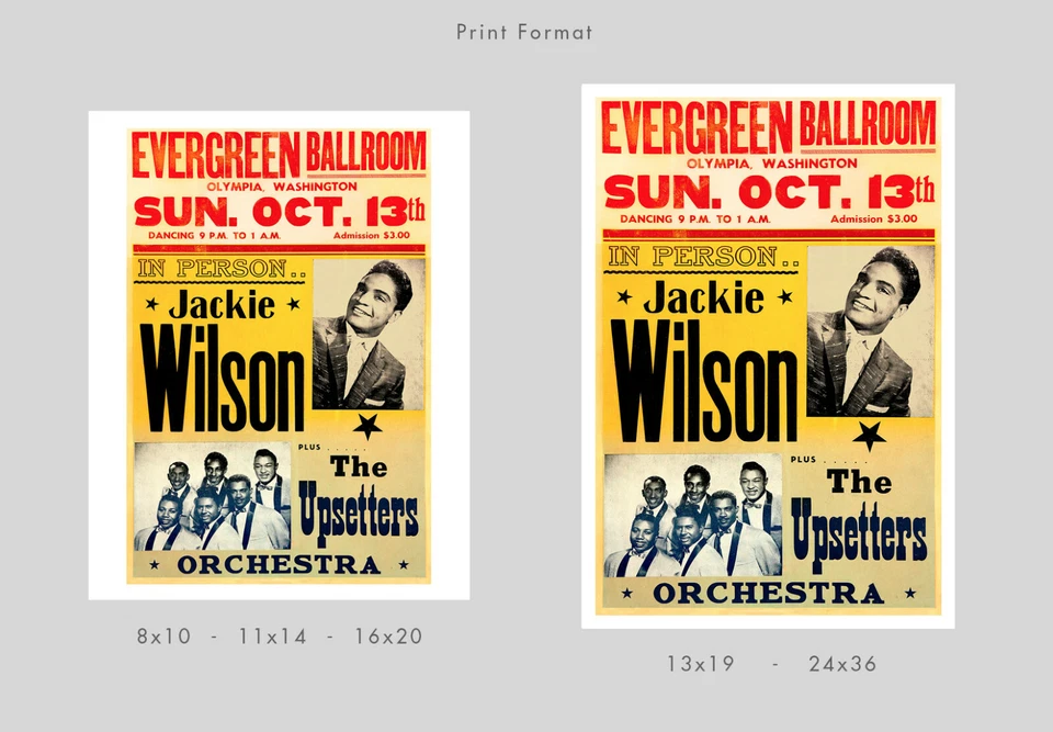 Jackie Wilson 1963 concert poster print - Image 2 of 2