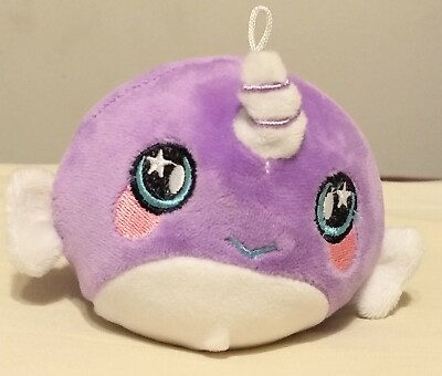Toy Purple And White Unicorn Animal Plush Stuffed Sewn Eyes Squeezable.