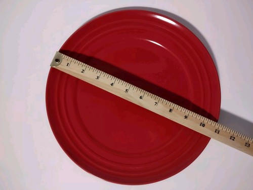 Rachael Ray Double Ridge Dinner Plates Set of 2 Stoneware Crimson Red 11" - Foto 3 di 5