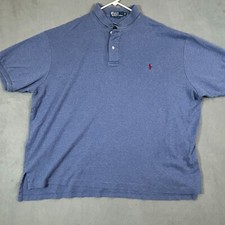 Polo Ralph Lauren Shirt Mens 2XB Blue Cotton Polo Shirt with Pony
