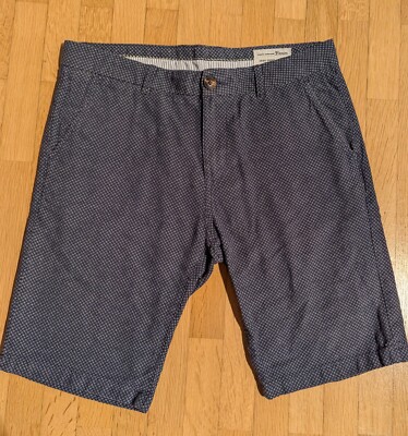 Tom Tailor Chino Shorts Herren, Größe M, Blau Weiß gepunktet