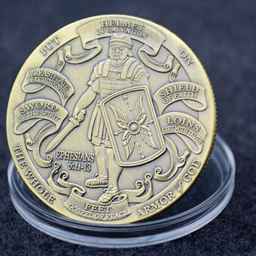 Challenge Coin Armor Of God Commemorative Coin Bronze Medal Ephesians 6:103-12