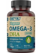 Deva Vegan Omega-3 DHA, from Algae, 90 Non-Animal Softgels (Carrageenan Free)