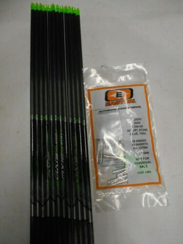 12-Easton Axis 300 5mm Carbon Arrow Shafts & HIT Inserts! CUT TO LENGTH!