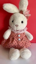 Healifty Rabbit Doll Plush Stuffed Bunny Toy Easter Rabbit Pink Dress