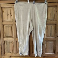 J.Jill Womens 2X Plus Pants Light Cream Capri Pants Linen Blend Elastic Casual