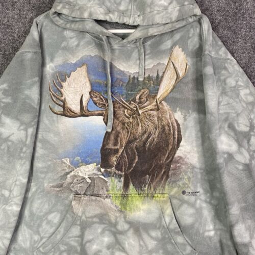 The Mountain Moose Sweatshirt Adult Medium M Green Tie Dye Sweater Forest Hoodie - Picture 2 of 11