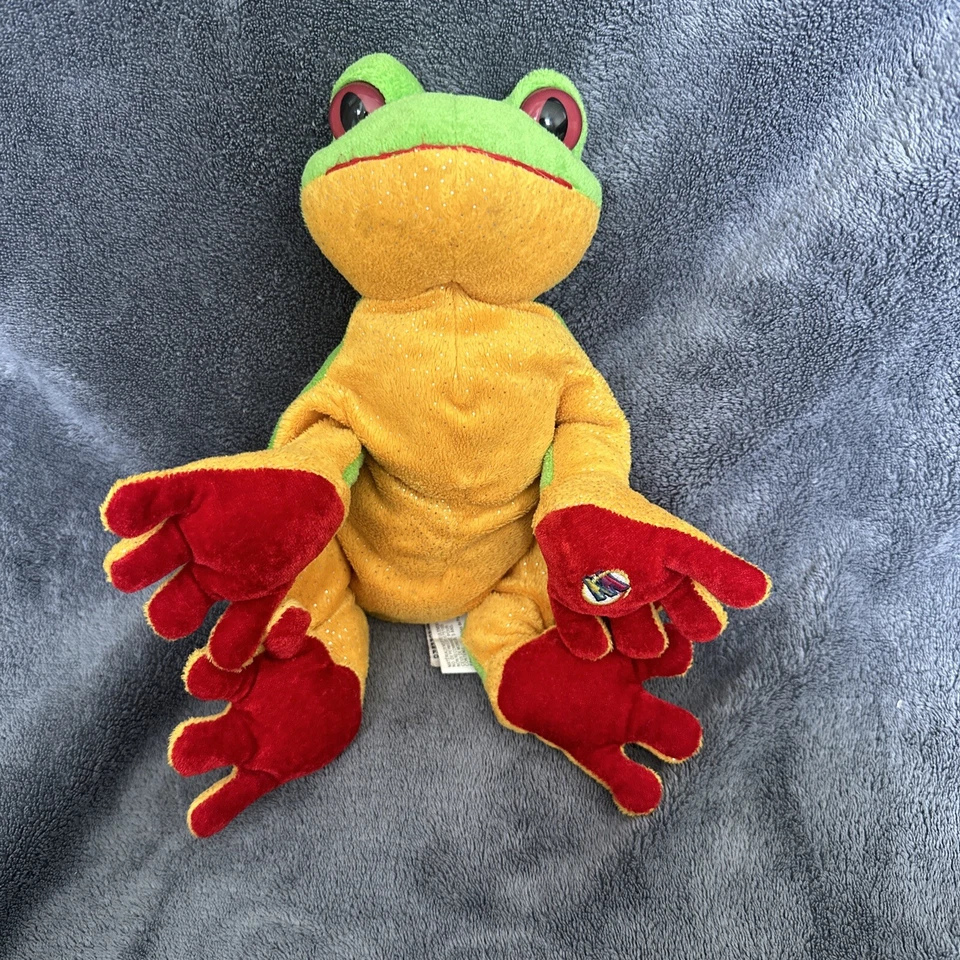 Ganz Webkinz Green Orange Tree Frog HM109 Sparkly Large Eyes 10” Long No Code - Image 4 of 4