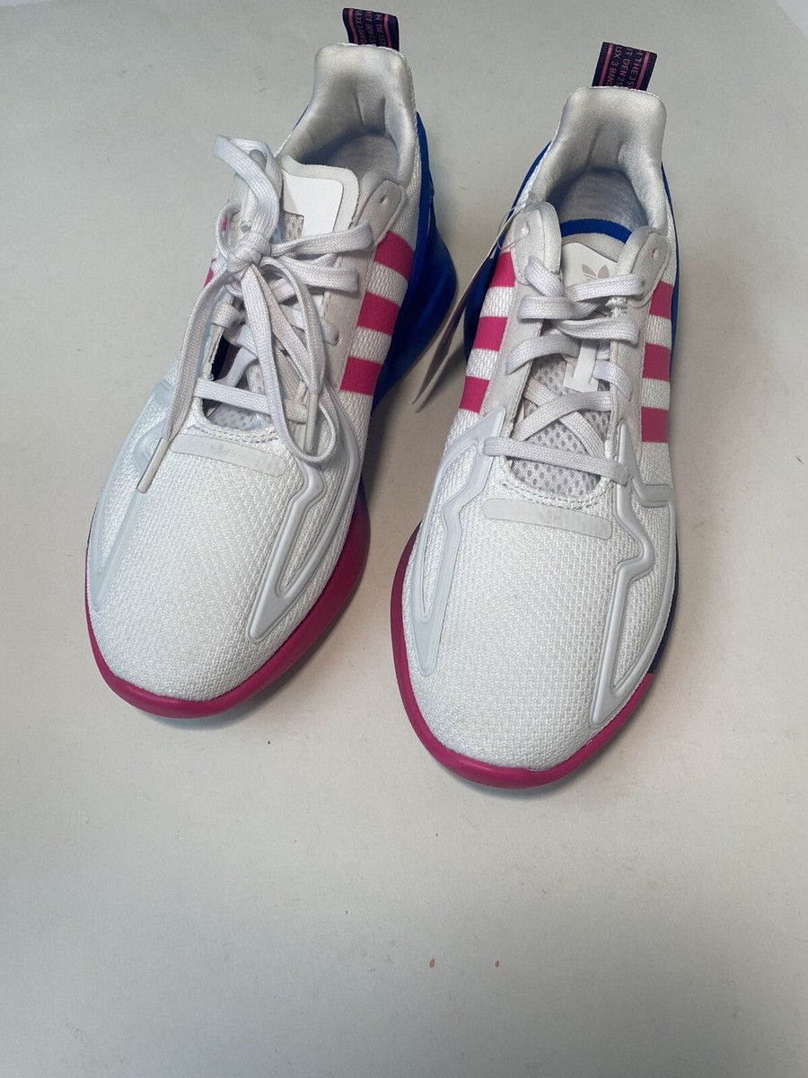 Adidas Originals Women Sz 7 ZX 2K Flux Running Shoes White blue