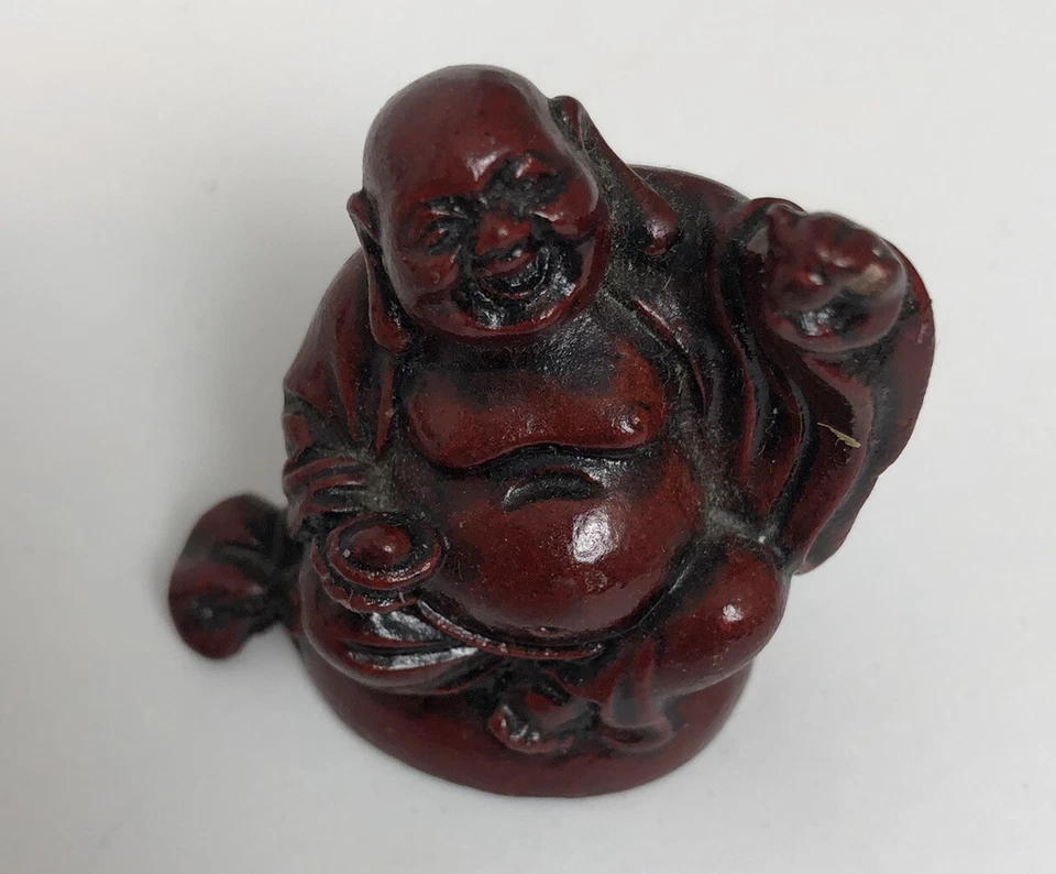 Lote De 8 FIGURAS DE ESTATUA TALLADAS DE BUDA FELIZ de madera de Buda Feliz Foto 4 de 4