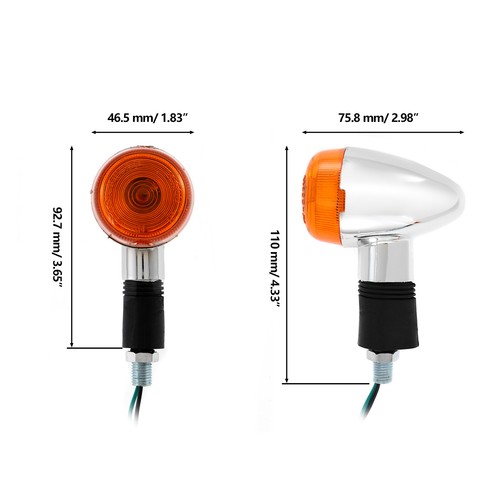 2x Bullet Motorcycle Turn Signals Amber Light For Harley Sportster XL1200 XL883N - Picture 2 of 12