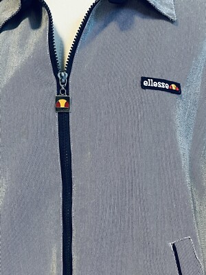 ellesse Vtg 80's Blue White Striped Dolman Sleeve Tennis Bomber Jacket Women's 8