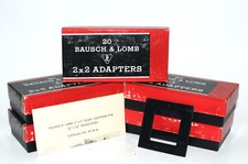 Vintage Bausch  Lomb 2" x 2" Adapters Medium Format Photographic Slides 5 Boxes