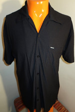 B6 Vintage 90s Y2K Guess Jeans Short Sleeve Button Down Shirt Black Mens Size L