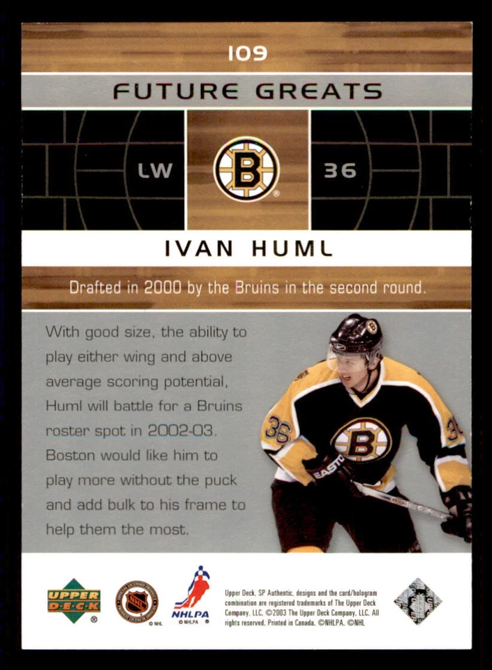 2002-03 SP Authentic #109 Ivan Huml FG /2003 - Image 2 of 2