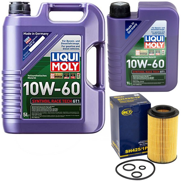 MotoröL Set GT1 10W-60 Liqui Moly 6 Liter + ÖLfilter FüR Opel Vectra Astra G 2.0-image