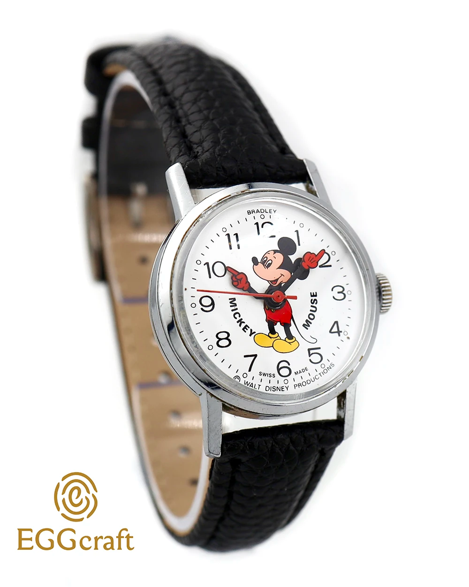 Vintage Mickey Mouse Watch Ladies Bradley Disney 1972 Swiss-Made