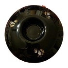 Bagley Black Glass Posy Bowl Hand Painted England Art Deco — photo 1