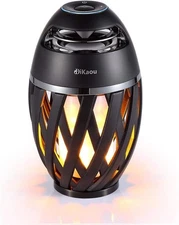 LED Flame Table Lamp Torch with Bluetooth Speaker Portable Stereo Flickering War