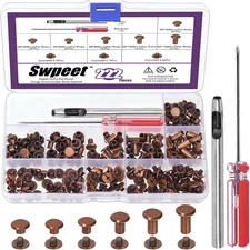 Bronze Leather Rivets Chicago Binding Screws with Install Tools Assortment Kit