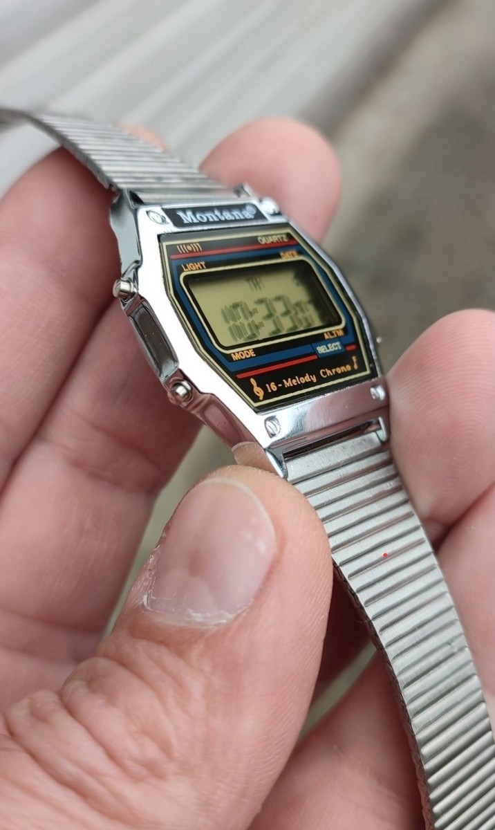 Vintage Watch Montana Digital Alarm Melody Chrono Retro Legend