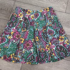 Vintage Lilly Pulitzer Silk Cotton Skirt Womens 4 Floral Colorful Print Casual