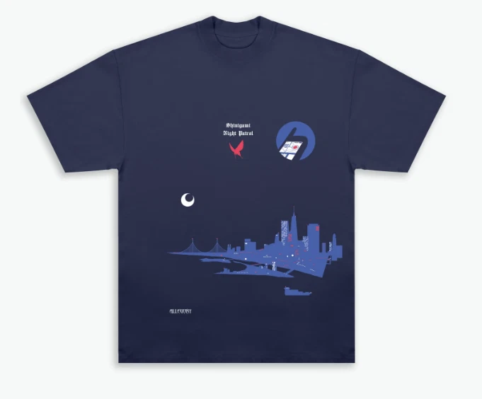 Allegory Clothing Shinigami Night Patrol T-Shirt Anime Inspired- Navy- Medium