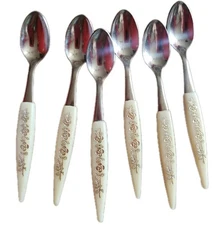 Six Vintage 4 Teaspoons Mini Spoons Stainless Steel Japan