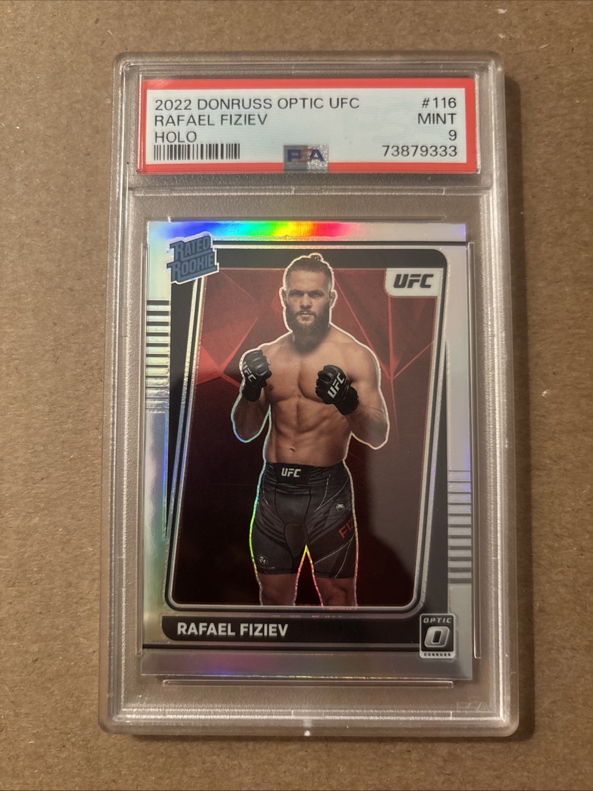 2022 DONRUSS OPTIC UFC RAFAEL FIZIEV #116 HOLO SILVER PRIZM RC PSA 9 ROOKIE