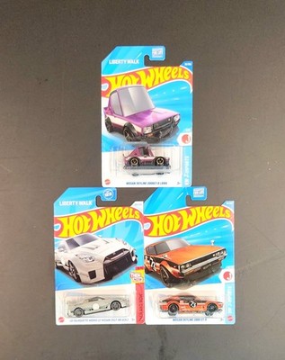 Hot Wheels Nissan Skyline 2000 GT-R, LB Silhouette 35GT-RR R35 Liberty Walk JNC