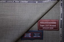 Holland & Sherry 100% SUPER 120's WOOL SUITING FABRIC "Birdseye Pattern" = 6.0 m