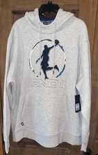 AND1 Double Team Hoodie Fleece Lined Graphic Logo- Gray  Men size 2XL NWT
