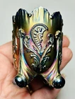 VTG Blue Carnival “Inverted Fan and Feather” Toothpick Holder, Joe St Clair