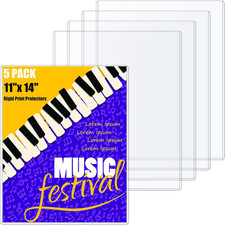5PCS 11" X 14" Rigid Print Protectors Hard Plastic Sheet Page Protectors Heavy D