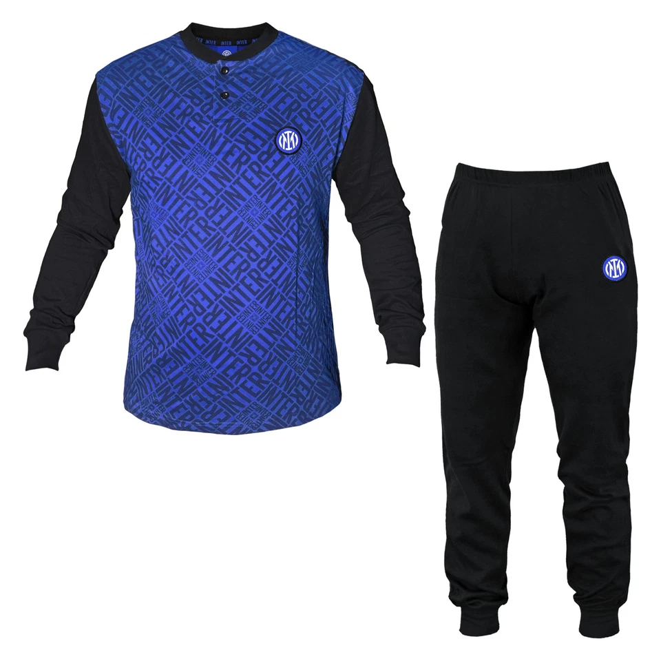 HERMET Pigiama Uomo INTER Prodotto Ufficiale Cotone Jersey Art.2055