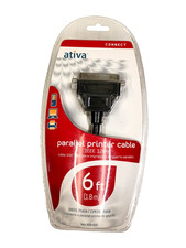 Ativa 6ft Parallel Printer Cable IEEE 1284 DB25 Male / CEN36 Male Item 828-530