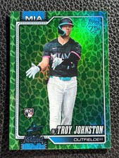 Troy Johnston- 2016 Topps Series 1 #317 (RC) Green Holiday Foil Miami Marlins