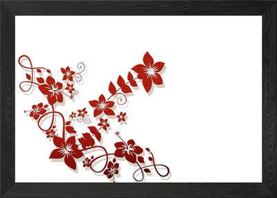 Rote Ranken gerahmtes Wandbild Poster Leinwanddruck Bild