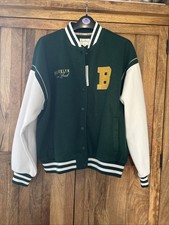 Next Women’s Brooklyn Green & Cream Baseball Jacket Size M - with Tags New