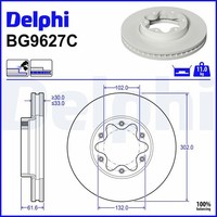 Delphi Bremsscheibe 2X FüR Ford Transit V363 Kasten FCD FDD LK411125AC