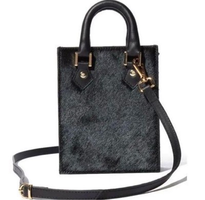 Marco Masi Black Cowhair 2Way Mini Shoulder Bag, Authentic, Near Mint