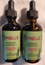 TWO Mielle Rosemary Mint Scap & Hair Strengthening Oil 2 Bottles