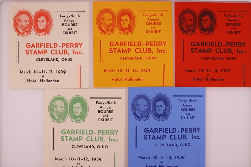 1939 Garfield Perry Stamp Club Cleveland OH Bourse Exhibit Set Philatelic
