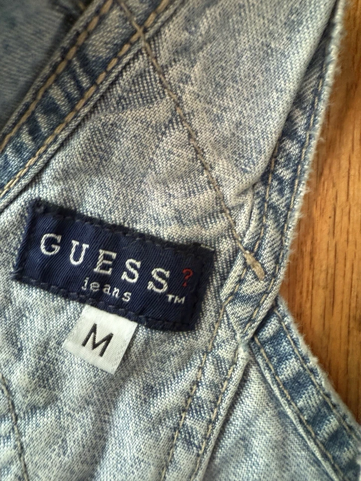 Vintage Guess Denim Overalls, Retro Hip Hop Fashion, Size M 1990’s Jean Overalls - Image 3 of 4