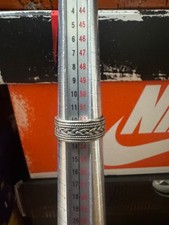 Vintage VTG 925 Sterling Silver Woven Pattern Band Ring 3.9 Grams Size 6 3/4