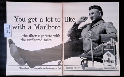 1961 Marlboro Cigarettes Man Settles Back Smoking After Cricket  Print Ad 50390