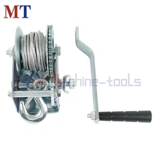 Hand Winch 600 Lbs Heavy Duty Steel Cable Crank Gear Winch ATV Boat Trailer