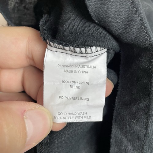 Linen Lux Cotton Linen Blend Shorts Size 10 Black Mini - Picture 10 of 10