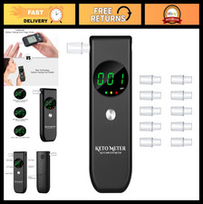 Portable Ketone Meter  Breath Analyzer - Digital Ketosis Tester with 10 Mouthpi